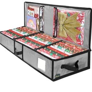 Wrapping Paper Storage Bag Organizer|Holds 18–24 Rolls|Holiday Gift Wrap Storage